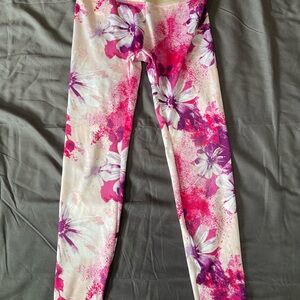 Justice Pink and Purple Floral Leggings